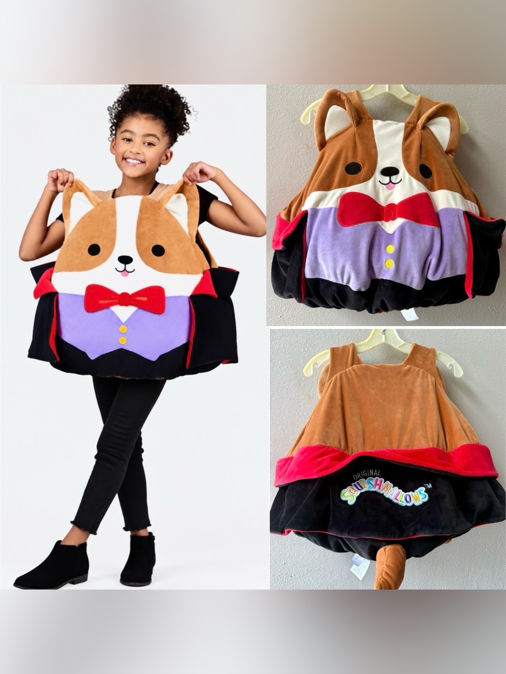 Squishmallows Original Reginald Vampire Corgi Super Soft Plush Costume Sz.6 & Up